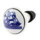 Blue Yatch Ceramic Floral Wine Bottle Stopper